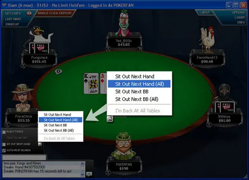 Full Tilt Poker Sit-Out-At-All-Tables Feature